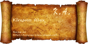 Könyves Alex névjegykártya