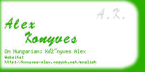 alex konyves business card
